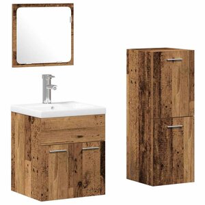 vidaXL Ensemble de mobilier de salle de bain 4 Pièces Bois ancien
