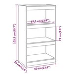 vidaXL Bibliothèque/Séparateur de pièce Noir 60x30x103 5 cm Pin massif