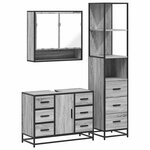 vidaXL Ensemble de meubles de salle de bain 3 Pièces Sonoma gris