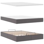 VidaXL Cadre de lit ottoman avec matelas gris 140x190 cm similicuir