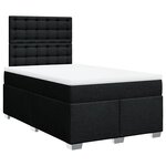 vidaXL Sommier à lattes de lit avec matelas noir 120x190 cm tissu