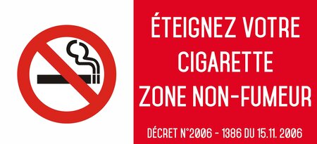 Autocollant vinyl - Eteignez votre cigarette zone non-fumeur - L.200 x H.100 mm UTTSCHEID