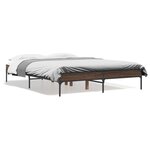 vidaXL Cadre de lit chêne marron 120x200 cm bois d'ingénierie et métal