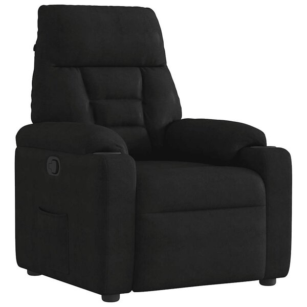 vidaXL Fauteuil inclinable noir tissu microfibre