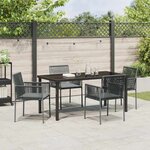 vidaXL Ensemble de salle à manger pour jardin 5 Pièces Noir Poly rotin