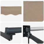 vidaXL Auvent Beige 4 5 × 3 m Polyester et métal