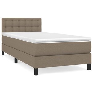 vidaXL Sommier à lattes de lit avec matelas Taupe 90x190 cm Tissu