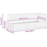 vidaXL Cadre de lit d'angle Turquoise 80 x 200 cm Velours