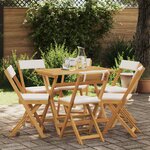 vidaXL Chaises de bistrot d'extérieur 6 Pièces Crème blanc
