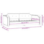 vidaXL Lit de repos gris foncé 90x190 cm tissu