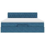 VidaXL Cadre de lit ottoman avec matelas bleu foncé 160x200 cm velours
