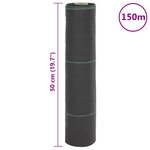 vidaXL Membrane anti-mauvaises herbes noir 0 5x150 m PP