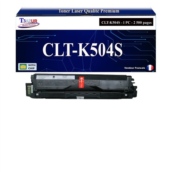 T3AZUR - Toner compatible avec Samsung CLT-K504S pour Samsung CLP415N CLP415NW CLX4195FN CLX4195FW CLX4195N SLC1453 SLC1454 SLC1404 SLC1810 SLC1810W SLC1860 SLC1860FW - Noire