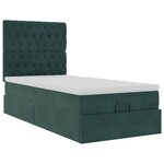 vidaXL Cadre de lit ottoman avec matelas vert foncé 90x200 cm velours