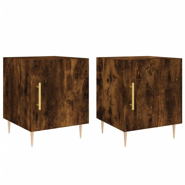 vidaXL Tables de chevet 2 Pièces chêne fumé 40x40x50 cm bois d'ingénierie