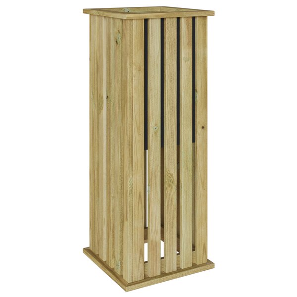 vidaXL Jardinière avec Doublure 33x33x85 cm Bois Imprégné de Pin
