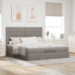 VidaXL Cadre de lit ottoman avec matelas taupe 180x200 cm tissu