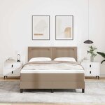 vidaXL Cadre de Lit avec Matelas Cappuccino 140 x 190 cm Faux cuir