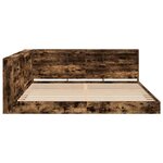 vidaXL Lit Bibliothèque Chêne fumé 180 x 200 cm Bois d'ingénierie