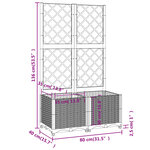 vidaXL Jardinière avec treillis Blanc 80x40x136 cm PP