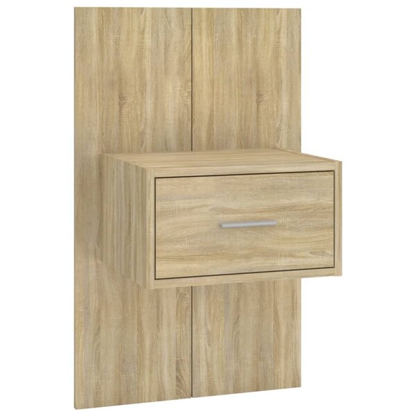 vidaXL Table de chevet murale Chêne sonoma