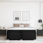 vidaXL Cadre de lit avec matelas Noir 180 x 200 cm tissu