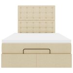 vidaXL Cadre de lit ottoman avec matelas crème 120x190 cm tissu