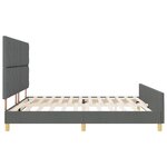 Lit vidaXL Gris Foncé 200x200 cm Tissu