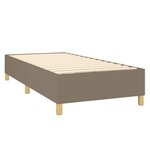 vidaXL Sommier à lattes de lit matelas et LED Taupe 90x200 cm Tissu