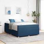 vidaXL Cadre de lit avec matelas avec matelas Bleu 160 x 200 cm tissu