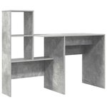 vidaXL Bureau Gris béton 131 5 x 50 x 106 5 cm Bois d'ingénierie