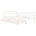 vidaXL Cadre de lit pour enfant tiroirs blanc 80x160cm bois pin massif