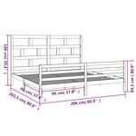 vidaXL Cadre de lit sans matelas blanc bois massif 200x200 cm