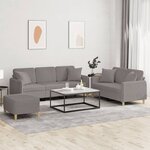 vidaXL Ensemble de canapés 3 Pièces avec coussins taupe tissu
