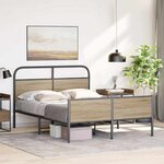 vidaXL Cadre de lit sans matelas 120x200 cm chêne sonoma