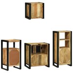vidaXL Ensemble de mobilier de salle de bain avec étagère avec stockage avec porte 4 Pièces