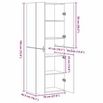 vidaXL Highboard artisan en chêne 70x42.5x185 cm en bois d'ingénierie