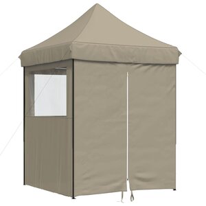 vidaXL Tente de réception pliable escamotable 4 parois latérales taupe