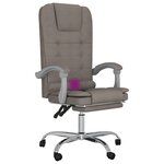 vidaXL Fauteuil de massage inclinable de bureau Taupe Tissu