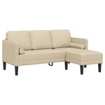 vidaXL Ensemble de Canapés avec coussin Crème Polyester