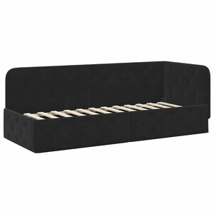vidaXL Cadre de lit d'angle Noir 80 x 200 cm Velours