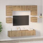 vidaXL Ensemble meuble TV 8 Pièces chêne artisanal 80 x 30 x 30 cm