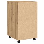 vidaXL Armoire avec roues chêne artisanal 33x38x60cm bois d'ingénierie