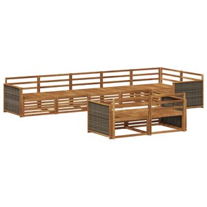 vidaXL Ensemble de canapés d'extérieur 8 Pièces Naturel