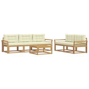 vidaXL Ensemble de canapés d'extérieur 6 Pièces Blanc et crème