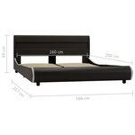 Vidaxl cadre de lit avec led anthracite similicuir 160 x 200 cm