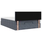 vidaXL Cadre de lit ottoman avec matelas gris foncé 140x190 cm velours