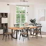 vidaXL Pieds de table à manger en forme de V  3 pièces  acier naturel  90 x (72-73 3) cm