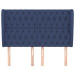 vidaXL Tête de lit avec oreilles Bleu 147x23x118/128 cm Tissu