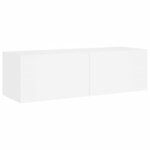 vidaXL Meuble TV muraux 5 Pièces avec lumières LED blanc